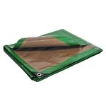 Tecplast b�che bois 4x5 m hq250bo verte et marron - haute performance - b�che de protection �tanche pour ...