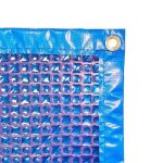 B�che � bulles piscine oxo dark blue 500 microns - bord�e 4 c�t�s + oeillets pos�s + b�chette protection ...
