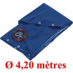 B�che couverture pour piscine ronde - � 420 m - bleu - 140 gr / m� - anti - uv