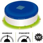 Bche piscine ronde 7 m 140 g / m - bache hivernage piscine hors sol - filet dcoulement 35 x 35 cm ...