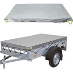 B�che plate pour remorque - 21412213cm - 420 d - �tanche � la poussi�re - pour remorque de 750 kg - gris ...