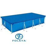 Bâche de protection pour piscine tubulaire rectangulaire folaya - bleu (220x150cm) Bâche de protection pour piscine tubulaire rectangulaire folaya - bleu (220x150cm)