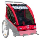 Bche remorque enfant optimiz 520137 - rouge - capote ajustable et fentres anti - moustique