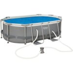 B�che solaire - bestway - pour piscine hors sol ovale - 466 x 280 cm - gris - poly�thyl�ne