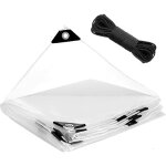 B�che transparente imperm�able de 66 x 13 pieds avec boutonni�res imperm�able et r�sistante adapt�e � ...