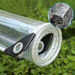 B�che transparente pvc 0. 35mm avec ?illets 1. 9x1. 9m couverture imperm�able 360g / m� pour pergola ...