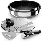 Backen 391505 - set de poeles - inox - 5 pices - tous feux dont induction