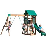 Aire de jeux en bois - backyard discovery - buckley hill - toboggan 183cm - bac  sable - chelle murale ...