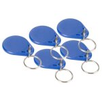 Badge rfid - whadda - 5 pices - bleu - identification sans contact - plastique acier