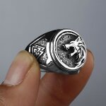 Bague en acier inoxydable - autrement - modle viking - taille 8 - style gomtrique - pour hommes