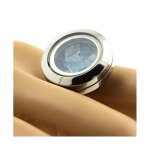 Bague en aigue - marine - abijoux - taille ajustable - acier inoxydable - mixte - 20 x 28 mm