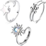 Bague anti stress femme - marque - 3 pcs - rotative - rglable - accessoire de mode