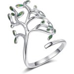 Bague - arbre de vie - femme - argent - ajustable - acier inoxydable