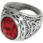 Bague chevalire fantaisie rubis rouge adulte - accessoire de dguisement bijou fantaisie