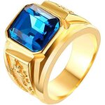 Bague chevalire pour homme en acier inoxydable motif dragon plaqu or strass carr vintage biker bande ...