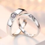 Bague de couple bijoux - argent sterling s925 - aaazircon - le temps - hommes femme r�glable anneau - ...