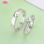 Bague couple bijoux s925 argent sterling - bague ajustable en zircon - cadeau damour constant - cadeau ...