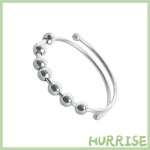 Bague danxi�t� ouverte en acier inoxydable r�glable anti - stress perles rotatives pour femmes et hommes ...