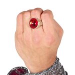 Bague fantaisie rubis rouge adulte - accessoire de dguisement bijou fantaisie