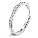 Bague femme - argent 925 - rglable - zircone cubique - lgante - confortable