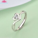 Bague femmes bijoux forme de coeur zircon bague en diamant s925 argent sterling pour femme Bague femmes bijoux forme de coeur zircon bague en diamant s925 argent sterling pour femme
