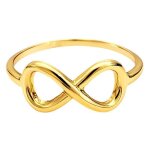 Bague femme infini plaqu� or 18 carats - anneau symbole �ternit� - tailles 48 � 60 - bijou poin�onn� ...