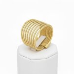 Bague - multirang - cisel�e - plaqu� or jaune 750 / 1000 - (9 rangs) - du 52 au 62 - femme