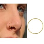 Bague de nez - piercing - or 14 carats - diamtre 8 mm - paisseur 22g - femme