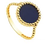 Bague en or 18 carats pour femme orn�e de godrons pierre centrale : lapis - lazuli reconstitu� 10 mm ...