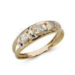 Bague en or bicolore 18 carats avec double corps et pierres dam�thyste carr�es