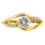 Bague solitaire femme plaqu� or 18 carats et 9 zirconiums - pierre centrale 5mm - tailles 50 � 60 - bijou ...