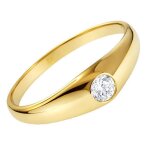Bague solitaire femme plaqu� or 18 carats et zirconium 35mm - anneau minimaliste tailles 48 � 68 - bijou ...