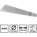 Electrodes de soudure 2. 5 x 300mm inox qualité 308 lsi lot de 10 baguettes enrobées ine Electrodes de soudure 2. 5 x 300mm inox qualité 308 lsi lot de 10 baguettes enrobées ine