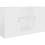 Bahut bas buffet commode meuble de rangement - blanc 120x305x70 cm agglomr