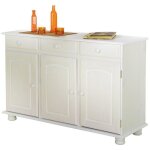 Bahut bas livio teint� blanc - 43 x 130 x 87 cm - blanc - hauteur: 87 cm