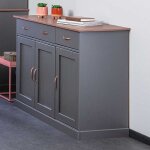 Inter link commode luzerna 4. 1 bois massif gris - sepia