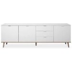 Bahut - décor chêne et blanc - scandinave - goteborg - l 200 cm Bahut - décor chêne et blanc - scandinave - goteborg - l 200 cm