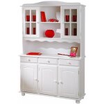 Bahut vaisselier - siena - 3 portes - blanc - bois massif - 43x130x198cm Bahut vaisselier - siena - 3 portes - blanc - bois massif - 43x130x198cm