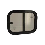 Baie r�versible coulissante 900 x 500 mm noire - 2 vantaux verre s�curit� teint� cadre aluminium