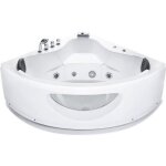 Baignoire angle baln�o 146 cm en acrylique blanc avec led tocoa