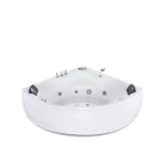 Beliani - baignoire angle balno 150 cm blanche avec led senado