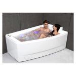 Baignoire balnéo sangha duo wave droite 170 x120 x63 cm by spalina - blanc - 170 x120 x63 cm Baignoire balnéo sangha duo wave droite 170 x120 x63 cm by spalina - blanc - 170 x120 x63 cm