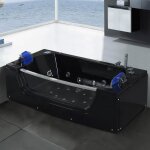 Baignoire balneo bain balneo 180 x 90 cm tourbillon massante spa noir jamaica Baignoire balneo bain balneo 180 x 90 cm tourbillon massante spa noir jamaica