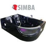 Baignoire balneo bain pegaso jacuzzi angle tourbillon massante 180 x 120 cm spa chromotherapie