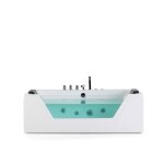 Baignoire balno - beliani - 160 cm - acrylique - led