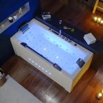 Baignoire balno - distribain - d - cleveland - 46 jets - led chromothrapie - 170 x 80 cm