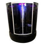 Baignoire baln�o douche chromoth�rapie 130 x 130 cm noir ? ivory