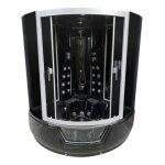 Baignoire balno douche chromothrapie 150 x 150 cm noir ? black narciso