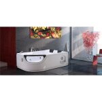 Baignoire balneo massante - angle haute - bain tourbillon - mod. elite whirlpool balneo 2 personnes chromother ...