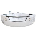 Baignoire balno massante haute bain tourbillon jacuzzi santangels 140x140 cm hydromassage et chromothrapie. ...